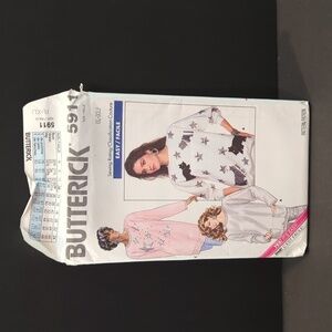 Butterick 5911 Easy Uncut Sewing Pattern Women's Tops Sizes L-XL